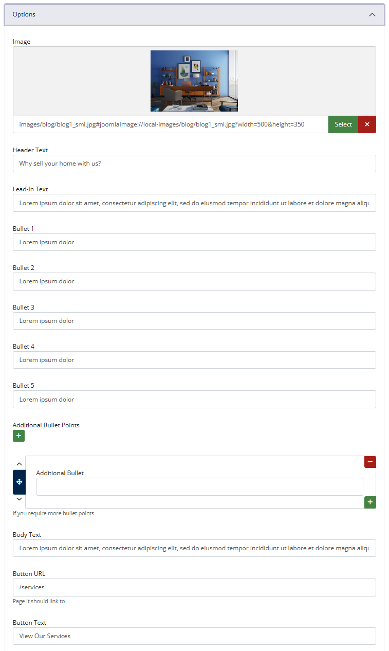 Sidebar Module Settings